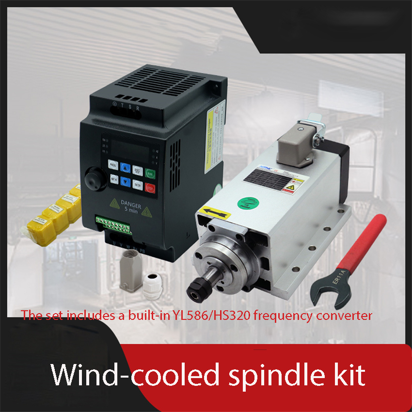 1.5KW  HIZ80x73-1.5 Square Air - Air Cooled 1.5Kw Spindle Motor Inverter 110V ulasan dan harga