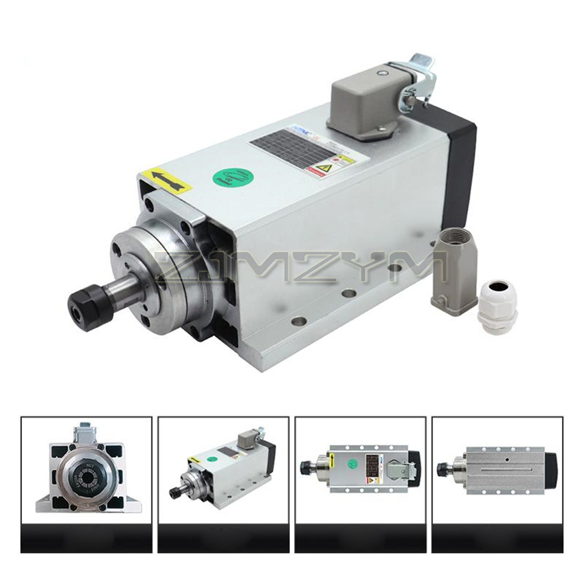 1.5KW  HIZ80x73-1.5 Square Air - Air Cooled 1.5Kw Spindle Motor Inverter 110V ulasan dan harga