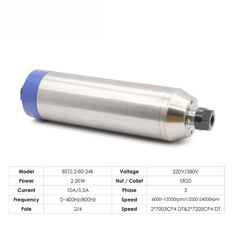 2.2kw ER20 D80 12000rpm/24000r - 2.2Kw Water Cooled Spindle Kit Vfd ulasan dan harga