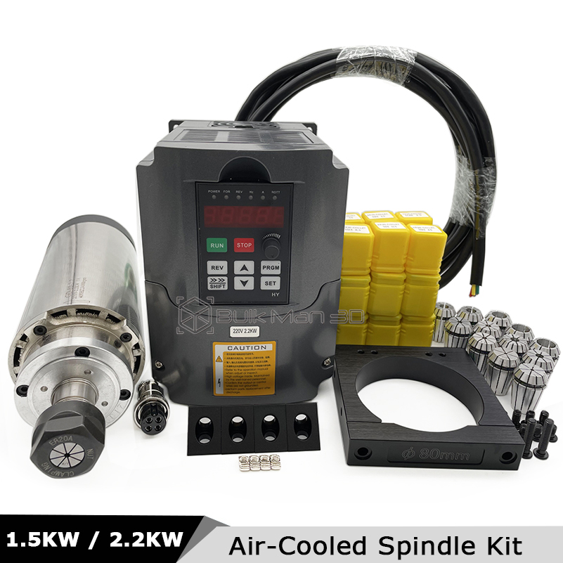 2.2KW 1.5KW Air Cooled CNC Spi - Air Cooled 1.5Kw Spindle Motor Inverter 110V ulasan dan harga