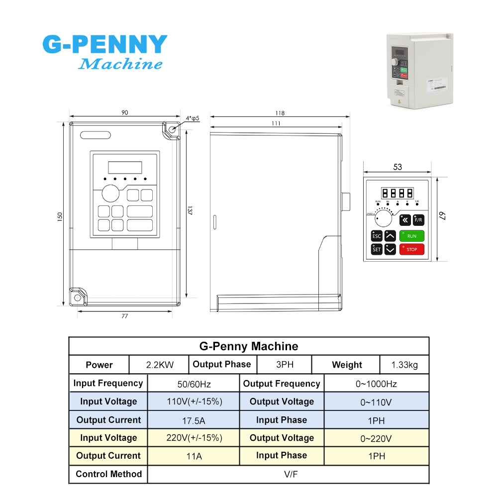 G-Penny 2.2KW ER20 Bullet Wate - 2.2Kw Water Cooled Spindle Kit Vfd ulasan dan harga