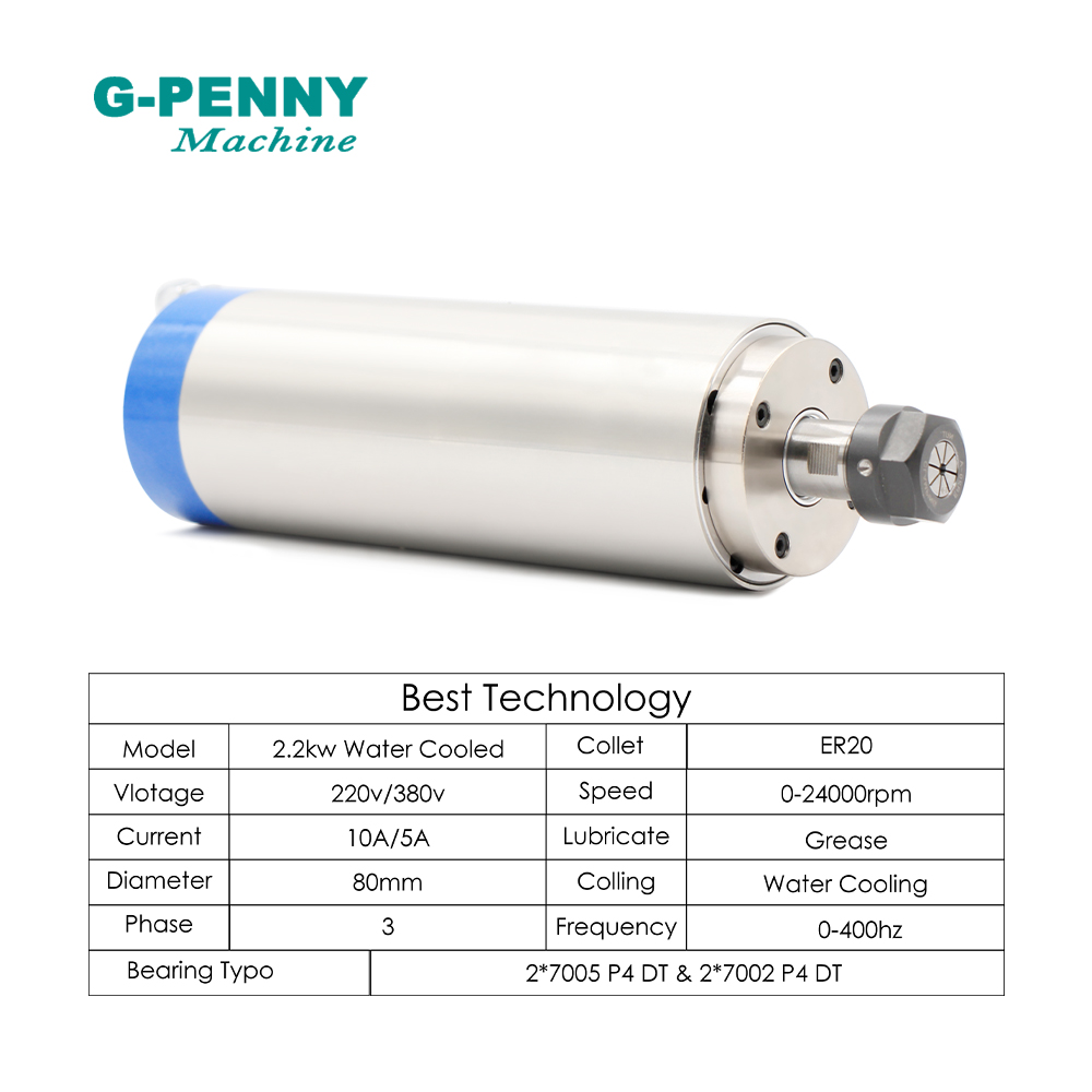 G-PENNY 2.2kw ER20 Water Coole - 2.2Kw Water Cooled Spindle Kit Vfd ulasan dan harga