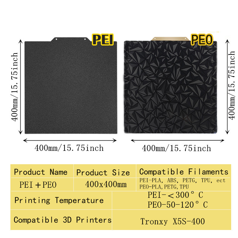 400x400mm Textured/Smooth PEI  - Cnc 3018 Pro Max Metal ulasan dan harga