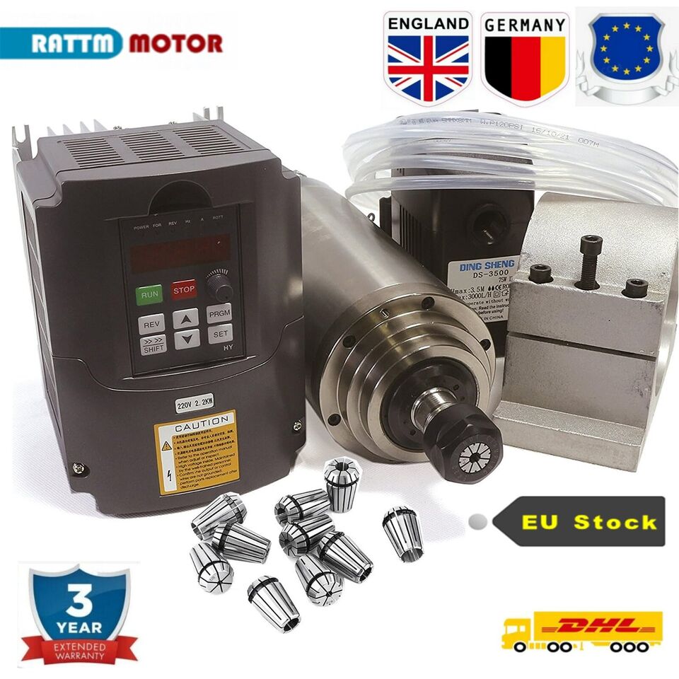【EU/USA】Water Cooling Spindle  - 2.2Kw Water Cooled Spindle Kit Vfd ulasan dan harga